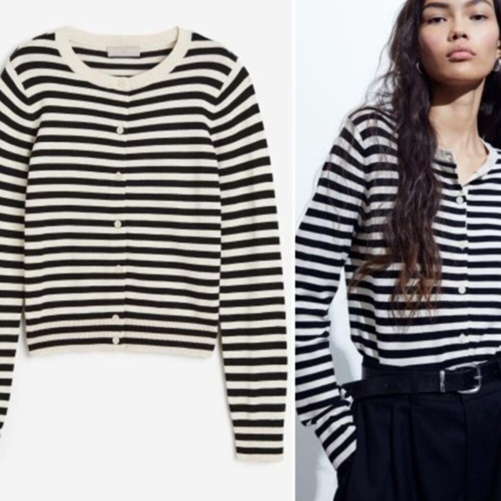 H&M Striped Cardigan (Sz Small)